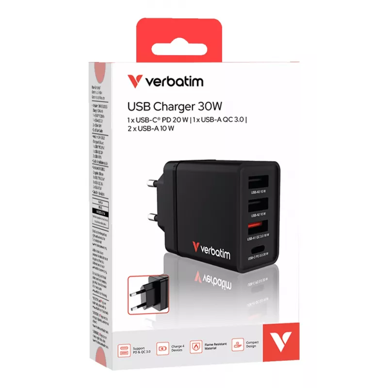 Verbatim 49700 mobiele oplader universeel zwart AC snelladen binnen