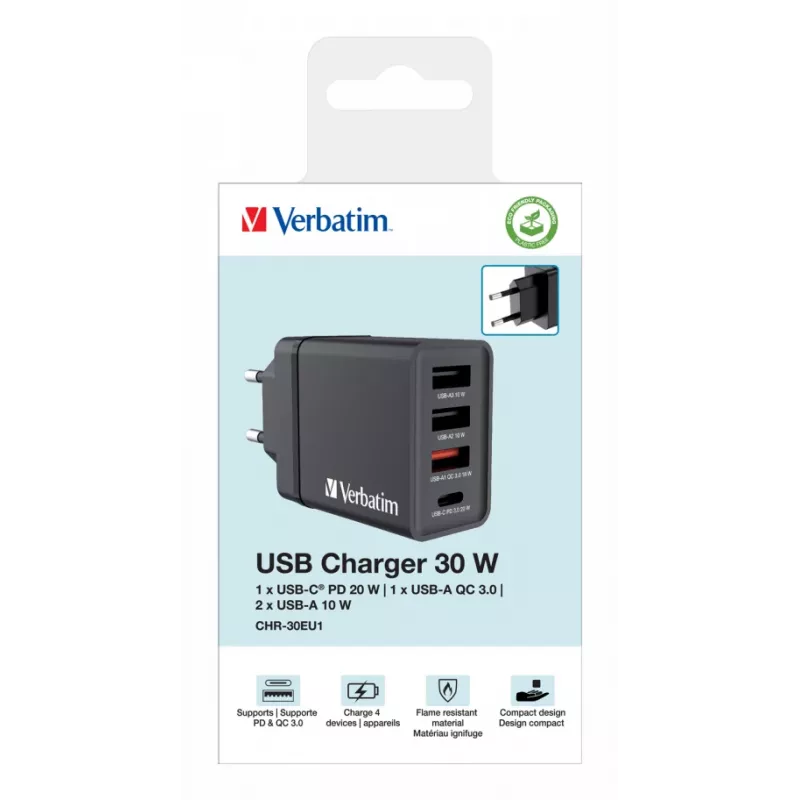 Verbatim 49700 mobiele oplader universeel zwart AC snelladen binnen