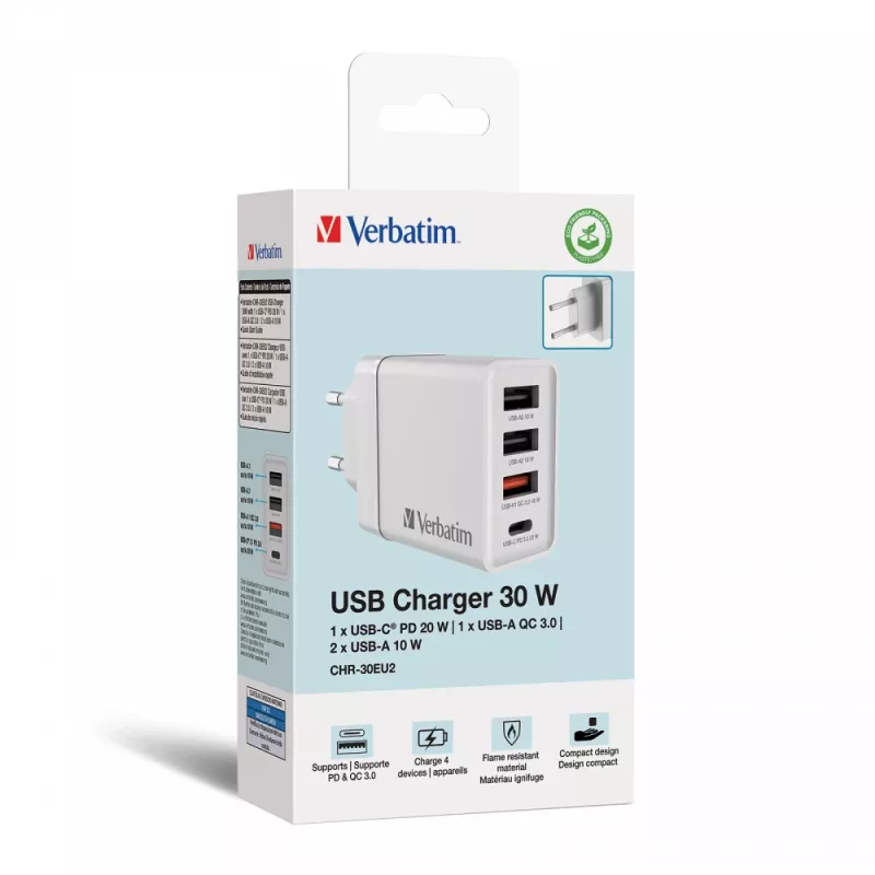 Verbatim 49700 universele witte AC-snellader voor binnen