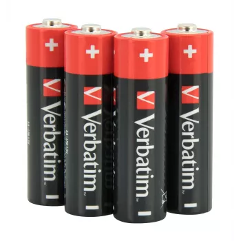 Verbatim AA alkalinebatterijen, wegwerpbatterij, AA, alkaline, 1,5 V, 10 stuks, zwart, rood