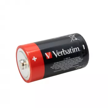 Verbatim D alkalinebatterijen, wegwerpbatterij, alkaline, 1,5 V, 2 stuks, veelkleurig, 34,2 mm