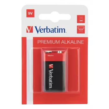 Verbatim 9V alkalinebatterijen, wegwerpbatterij, alkaline, 9 V, 1 stuk, veelkleurig, 46 g
