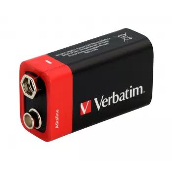 Verbatim 9V alkalinebatterijen, wegwerpbatterij, alkaline, 9 V, 1 stuk, veelkleurig, 46 g