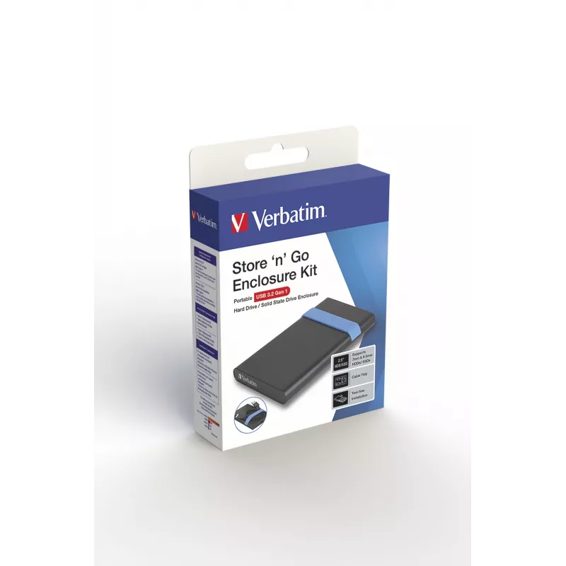 Verbatim Store'N'Go behuizingskit HDD/SSD-behuizing zwart, blauw 2,5 inch