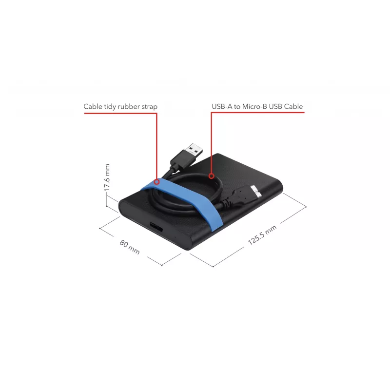 Verbatim Store'N'Go behuizingskit HDD/SSD-behuizing zwart, blauw 2,5 inch