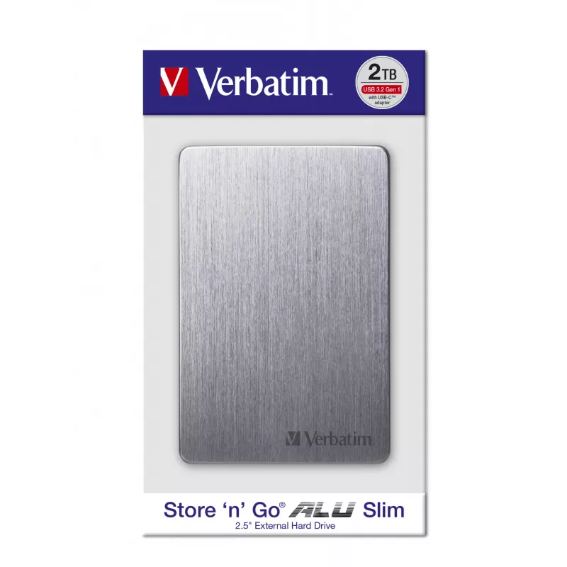 Verbatim Store 'n' Go ALU slanke draagbare harde schijf 1TB spacegrijs