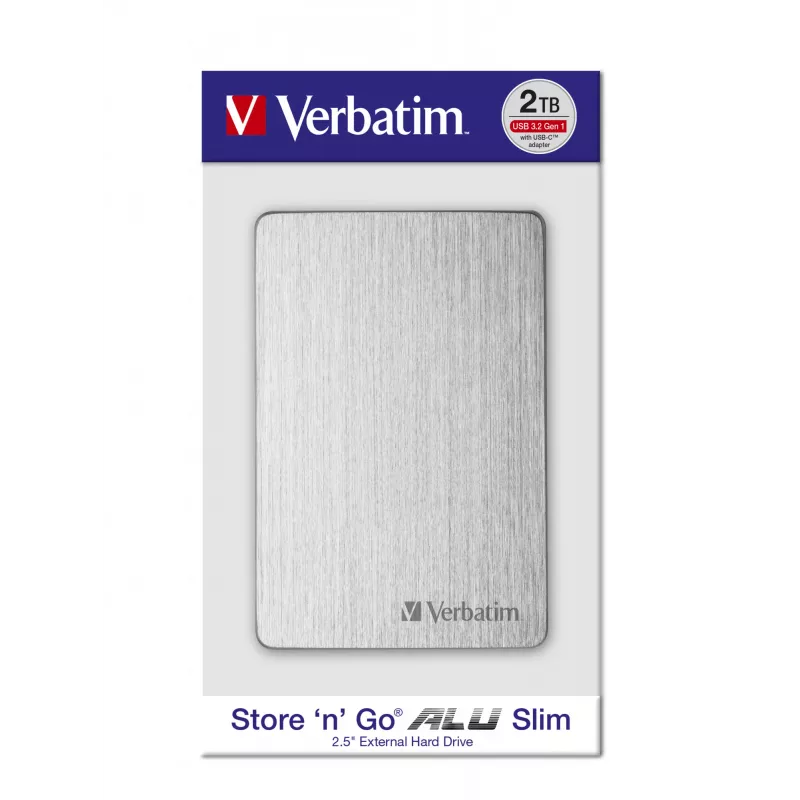 Verbatim Store 'n' Go ALU slanke draagbare harde schijf 2 TB zilver