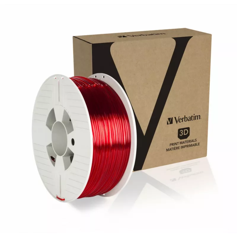 Verbatim 55062 3D-printmateriaal polyethyleentereftalaatglycol (PETG) rood, transparant 1 kg