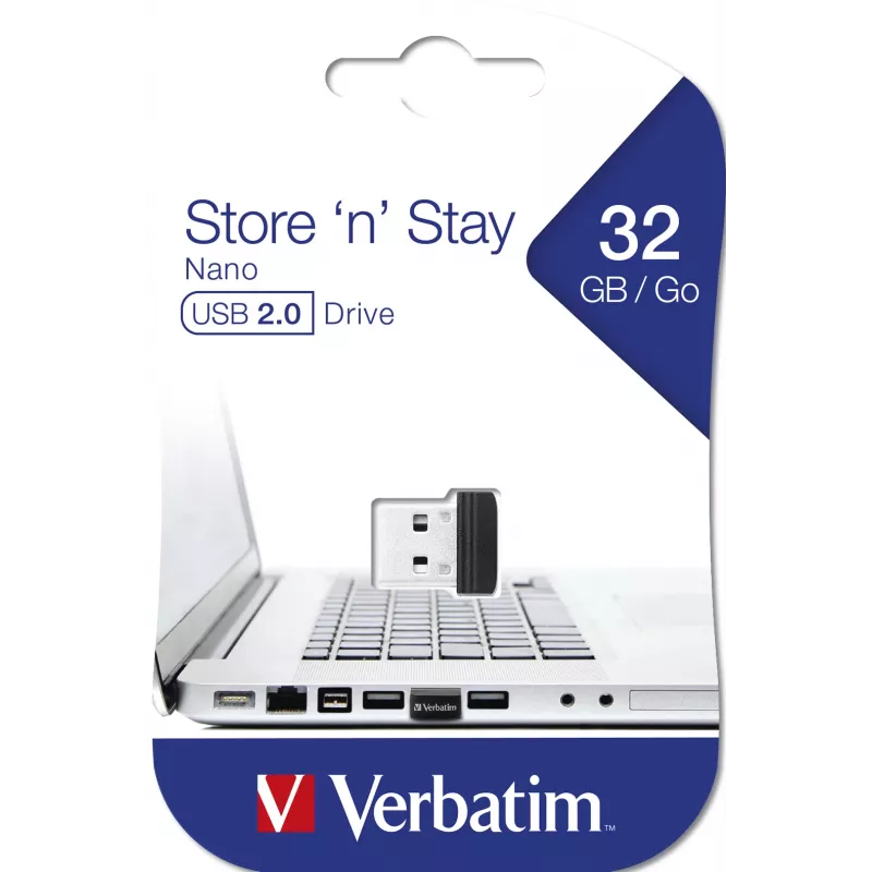 Verbatim Store 'n' Stay NANO – USB-stick 32 GB – zwart