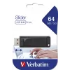 Verbatim Slider - USB-stick 64 GB - zwart, 64 GB, USB Type-A, 2.0, 10 MB/s, slide, zwart