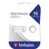 USB-stick VERBATIM Metal Executive 16 GB, USB 2.0 Type-A, zilver, kap-loos