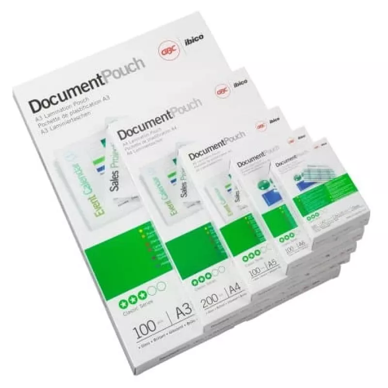 GBC lamineerfolie 54x86mm 250 micron, glanzend, wit, polyethyleen, 54x86, 0,5 mm, 54 mm