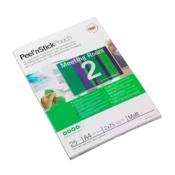 GBC Lamineerfolie A4 zelfklevend mat 75 micron, glanzend, A4, 0,15 mm, 25 stuks