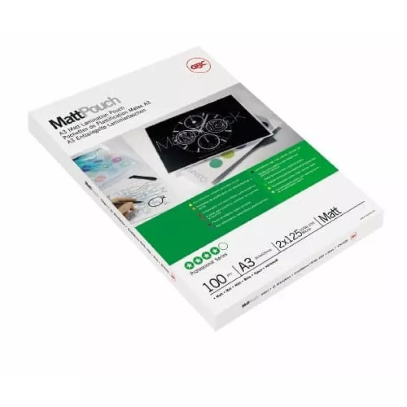 GBC Lamineerfolie A3 mat 125 micron, mat, wit, A3, 0,25 mm, 303 mm, 426 mm