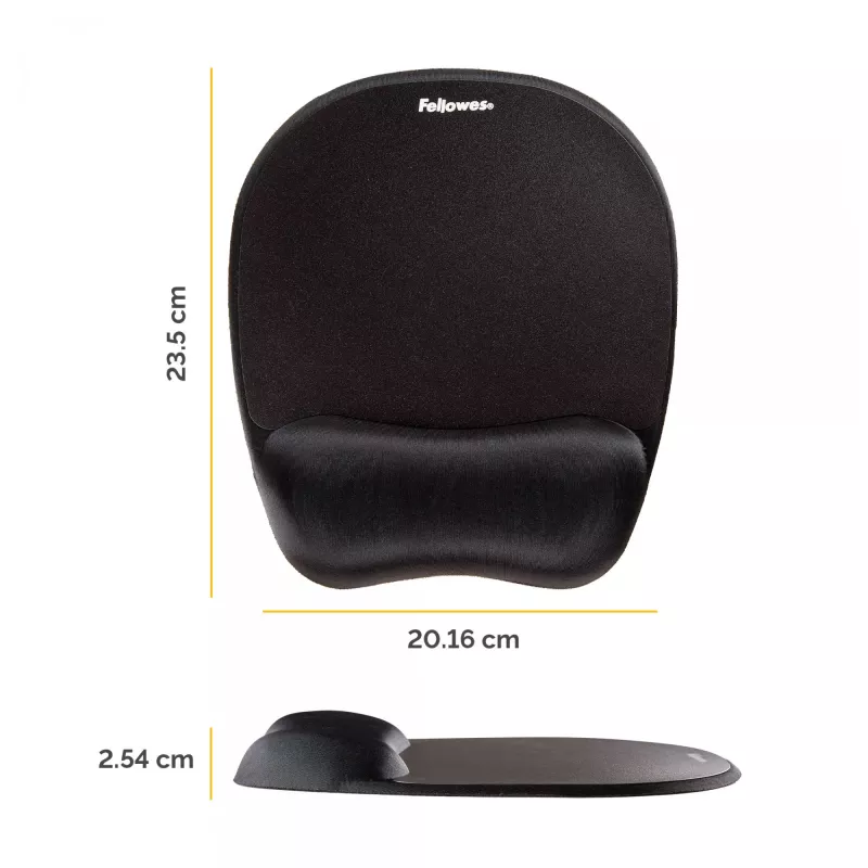 Fellowes muismat polssteun memory foam muismat ergonomische muismat zwart