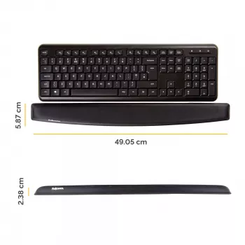 Fellowes toetsenbord-polssteun – memory foam polssteun – ergonomische polssteun voor computer, laptop, thuiswerk – zwart