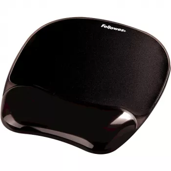 Muismat Fellowes Crystals Gel met gel-polssteun, zwart, 202×230 mm, 340 g