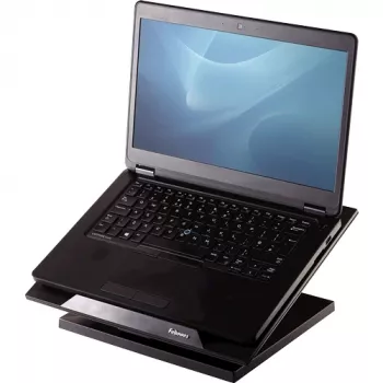 Fellowes Designer Suites laptop-riser, laptopstandaard, zwart, kunststof, 43,2 cm (17 inch), 11,3 kg, FIRA International, EN ISO 9241-5