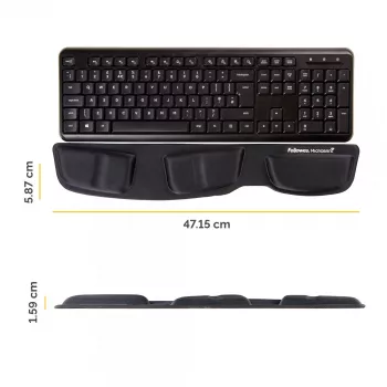 Fellowes toetsenbord-polssteun - Health-V polssteun met antibacteriële bescherming - Ergonomische polssteun voor computer, laptop, thuiswerkplek - zwart