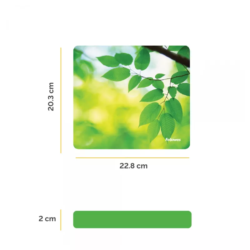 Fellowes Earth Series muismat Leaves, groen, afbeelding, kunststof, rubber, antislipbasis