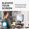 Fellowes computermonitorstandaard met 3 hoogte-instellingen – Smart Suites Monitor Riser Plus met opbergruimte – Ergonomische verstelbare monitorstandaard voor computer – Max. gewicht 10 kg/Max. formaat 21 inch – zwart