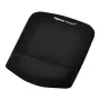 Fellowes muismat polssteun – PlushTouch muismat met antislip rubberbasis en antibacteriële bescherming – Ergonomische muismat voor computer, laptop, thuiswerkplek – zwart