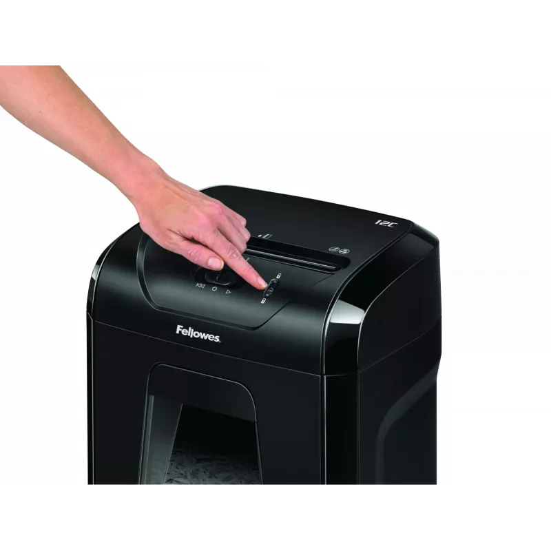 Fellowes Powershred 12C papierversnipperaar kruissnit 22,5 cm zwart