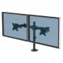 Fellowes Reflex dubbele monitorarm – dubbele monitorhouder voor 8 kg zware 27 inch beeldschermen – verstelbare monitor-bureauhouder – kanteling 45° zwaaien 180° rotatie 360°, VESA 75 x 75/100 x 100 – zwart
