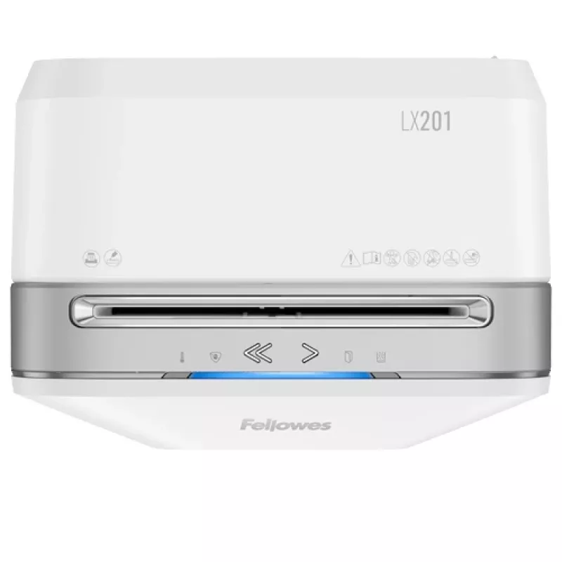 Fellowes Powershred LX201 microsnijder papierversnipperaar wit, microsnijder, 23 cm, 2 x 12 mm, 22 L, touch, 4 wielen