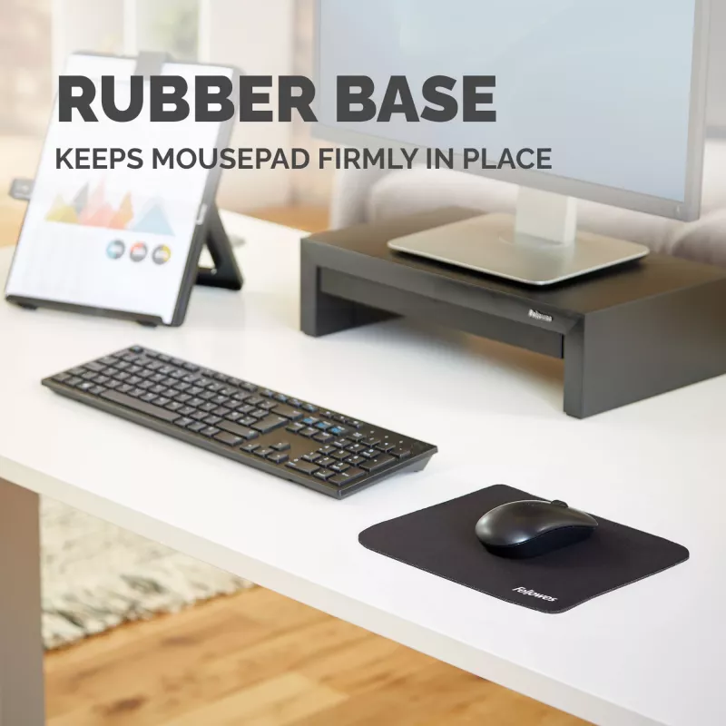 Fellowes Earth Series muismat – zwart, zwart, effen, antislip ondergrond