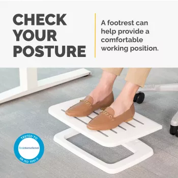 Fellowes Voetsteun onder het bureau – Hana LT voetsteun ergonomische voetsteun – voetsteunkruk voor kantoor & thuis – wit