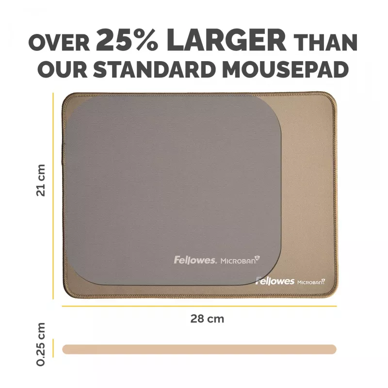 Fellowes Breyta (New) XL muispad Sand, Sand, monochromatisch, antislip onderlaag