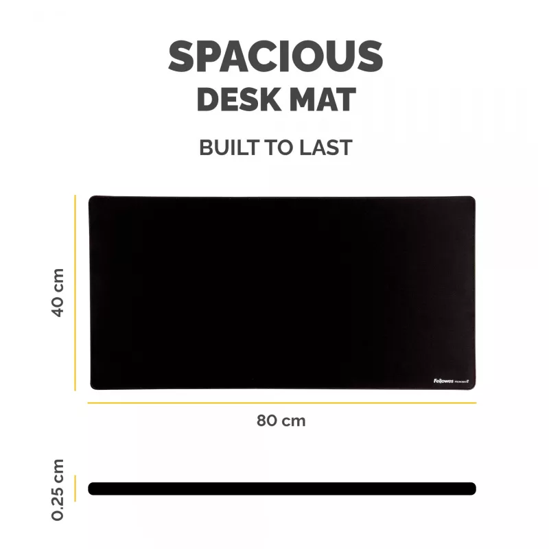 Fellowes Computer-bureaumat met antislip onderkant, Breyta bureaumat met antibacteriële bescherming, zwart