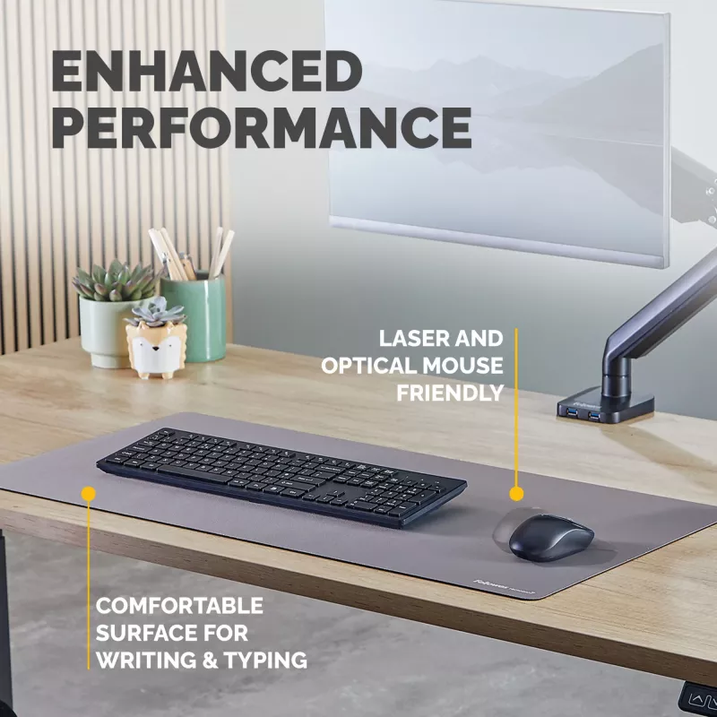 Fellowes Computer-bureauonderlegger met antislip basis Breyta bureauonderlegger met antibacteriële bescherming grijs
