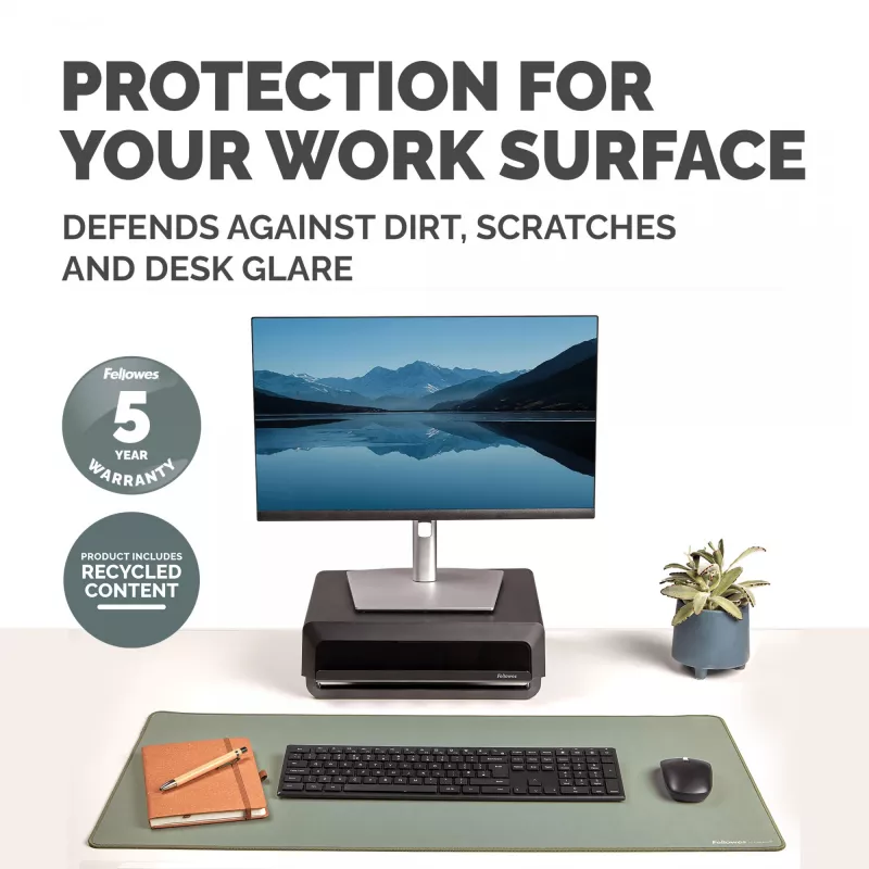 Fellowes Computer-bureaumat met antislip onderkant Breyta bureaumat met antibacteriële bescherming salie
