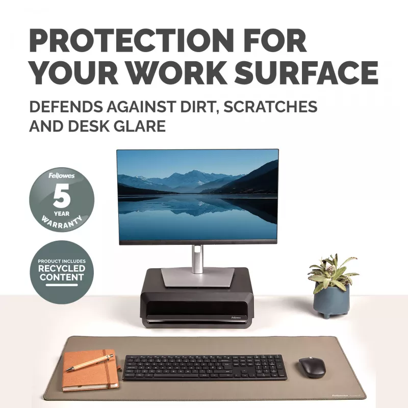 Fellowes Computer-bureaumat met antislip onderkant Breyta bureaumat met antibacteriële bescherming Sand
