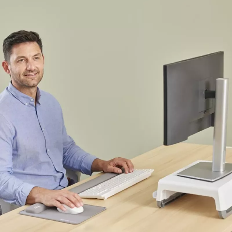 Fellowes Polssteun Breyta Palm Rest met antibacteriële bescherming ergonomische polssteun grijs