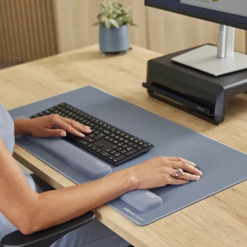 Fellowes Polssteun Breyta polssteun met antibacteriële bescherming ergonomische polssteun Marine