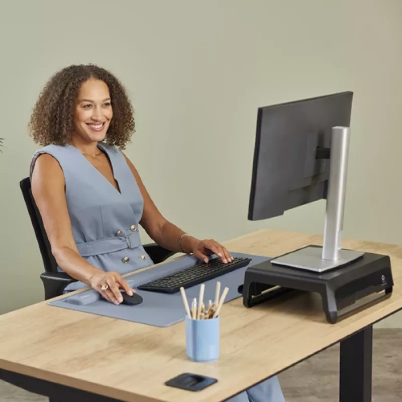 Fellowes Polssteun Breyta polssteun met antibacteriële bescherming ergonomische polssteun Marine
