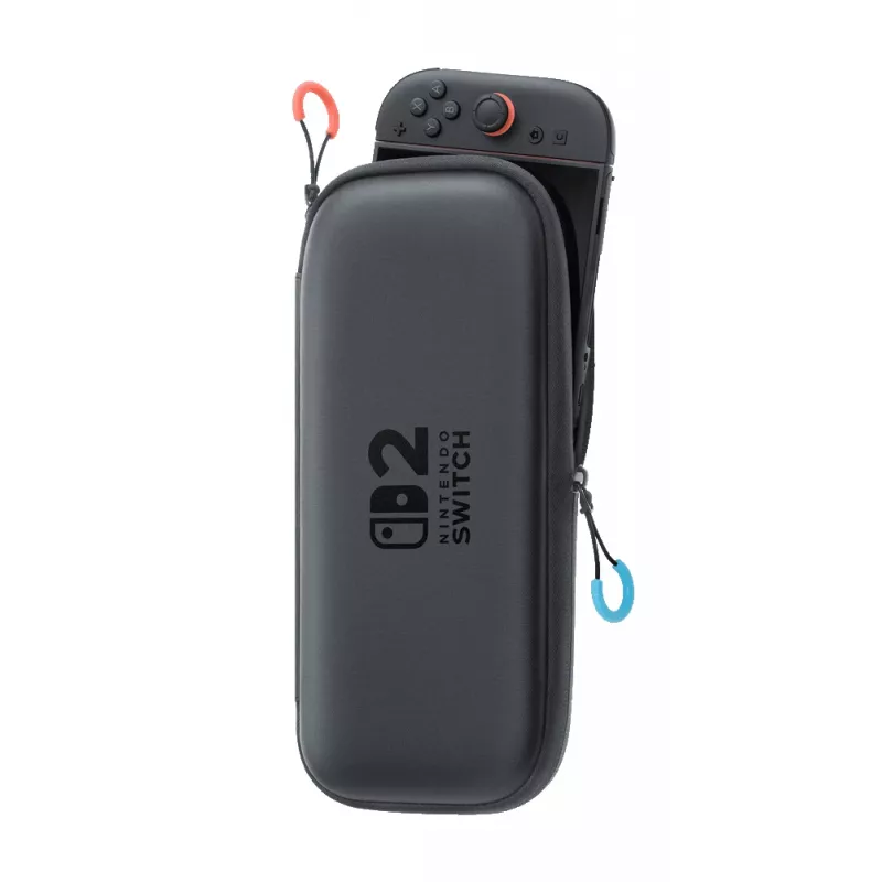 Nintendo Switch 2 draagtas & beeldschermbescherming, harde schaal, Nintendo, zwart, Nintendo Switch 2, rits, 142 mm