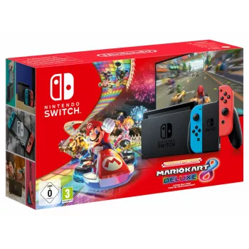 Nintendo Switch + Mario Kart 8 Deluxe draagbare spelcomputer 15,8 cm (6,2 inch) 32 GB touchscreen WLAN zwart, blauw, rood