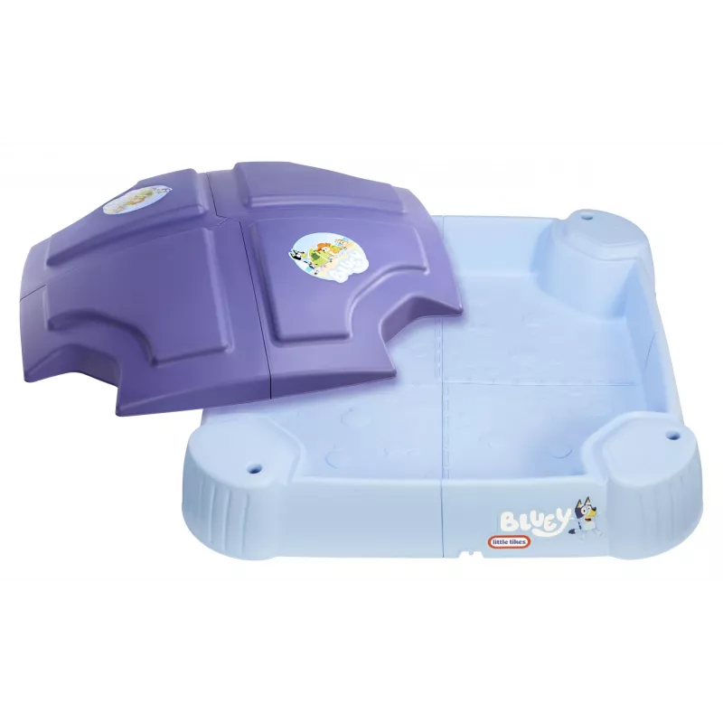 Little Tikes Bluey Beach Day zandbak, vierkant, kunststof, blauw, zandbak
