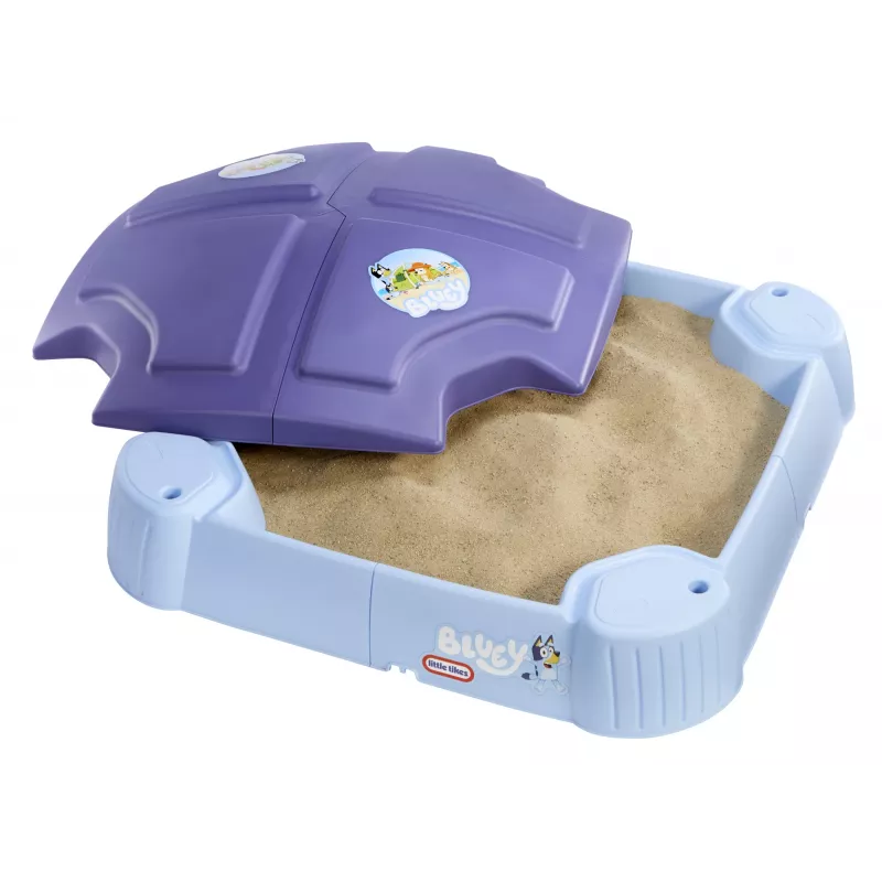 Little Tikes Bluey Beach Day zandbak, vierkant, kunststof, blauw, zandbak