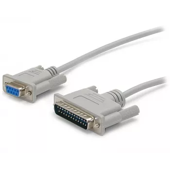 StarTech.com 10 ft cross-wired DB9 naar DB25 seriële nullmodemkabel - F/M