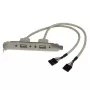 StarTech.com 2-poorts USB A female slotplaat adapter, 2 x IDC, 2 x USB A, 0,286 m, zilver