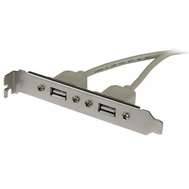 StarTech.com 2-poorts USB A female slotplaat adapter, 2 x IDC, 2 x USB A, 0,286 m, zilver