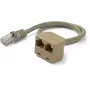 StarTech.com 2-naar-1 RJ45 splitter kabeladapter - F/M, 10/100Base-T(X), Cat5e, grijs, polyvinylchloride (PVC), 0,33 m, stekker/bus