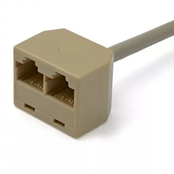StarTech.com 2-naar-1 RJ45 splitter kabeladapter - F/M, 10/100Base-T(X), Cat5e, grijs, polyvinylchloride (PVC), 0,33 m, stekker/bus