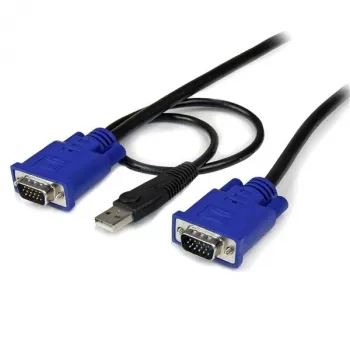 StarTech.com 10 ft ultra thin USB VGA 2-in-1 KVM-kabel, 3 m, VGA, zwart, USB, USB A + VGA, VGA