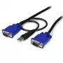 StarTech.com 10 ft ultra thin USB VGA 2-in-1 KVM-kabel, 3 m, VGA, zwart, USB, USB A + VGA, VGA